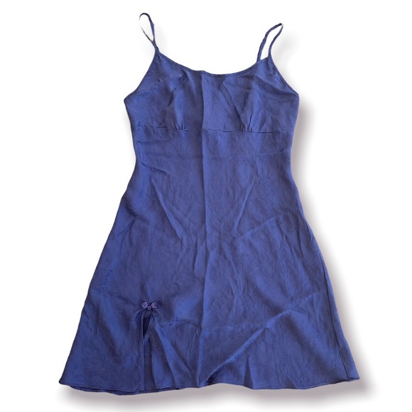 private luxuries Other - PRIVATE LUXURIES Dark Navy Blue Floral Slip Dress Chemise 100% Silk